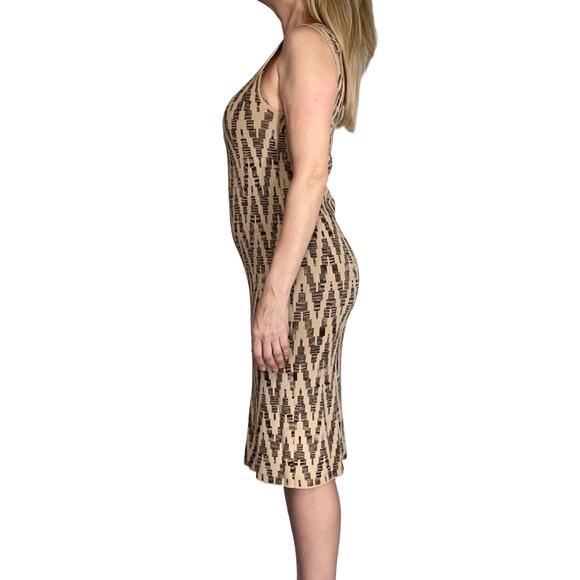 Vintage Jones New York Chevron Sweater Dress S Knit Midi Sheath - Picture 6 of 9